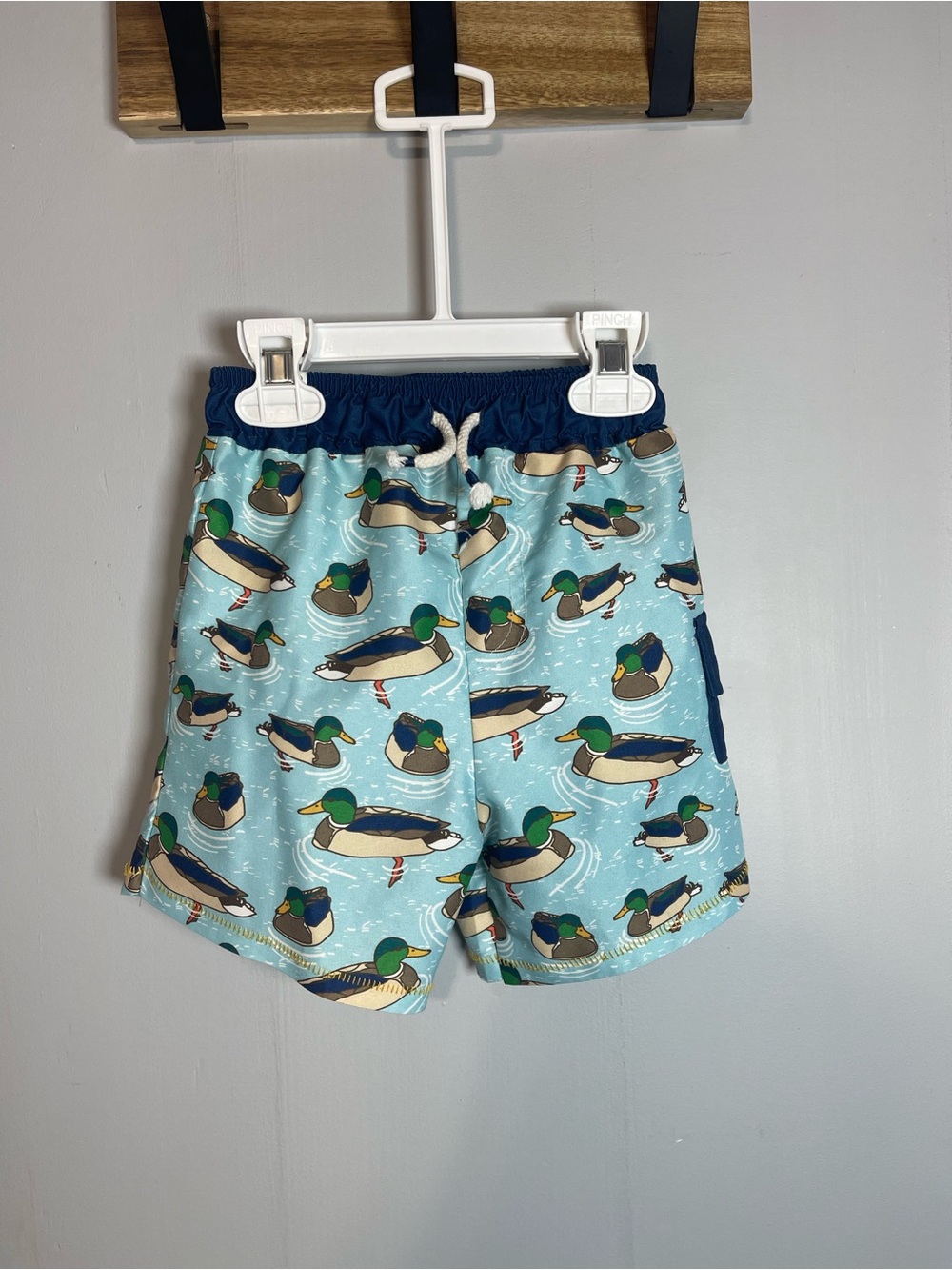 Mudpie Toddler Boy Swim Trunks 2T/3T Mallard Duck Mesh Lining Elastic Waist
